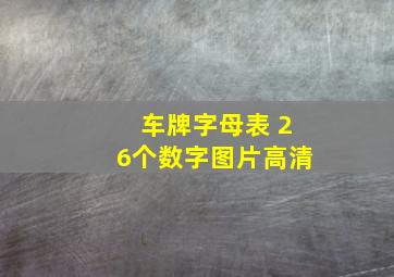 车牌字母表 26个数字图片高清